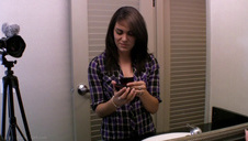 fajnie poruszające się piersi cycatej blondi