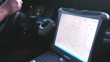 cycata laska klęczy na panelach i ciągnie fiuta