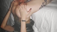 niezła panienka ciągnie kutaska na tarasie