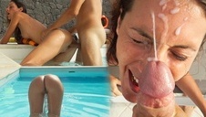 wciska buzię między jej pośladki