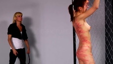 zgrabna kelnerka pozuje przed bufecikiem