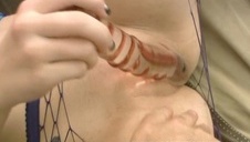 cipka zalana świeżą spermą